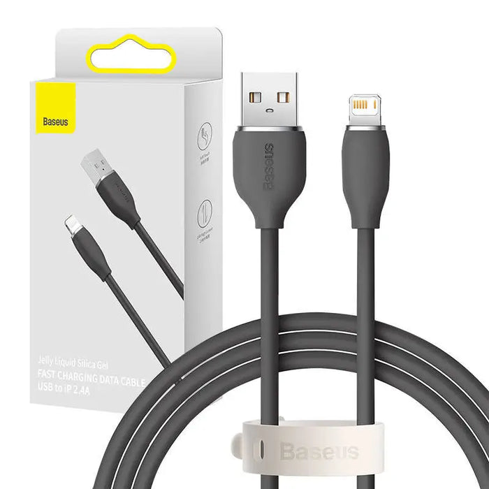 Baseus Jelly cable USB to Lightning 2,4A 1,2m (black) - USB to Lightning<<<USB cables<<<GSM