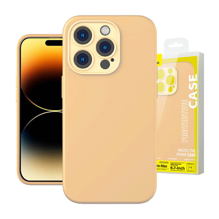 Baseus Liquid Silica Gel Case for iPhone 14 Pro Max (Sunglow)+ tempered glass + cleaning kit - Protective cases