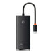 Baseus Lite Series Hub 4in1 USB-C to 4x USB 3.0 + USB-C 25cm (Black)