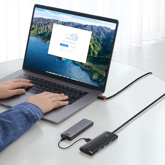 Baseus Lite Series HUB adapter USB-A to 4xUSB-A 3.0 5Gb / s black (WKQX030101) - USB