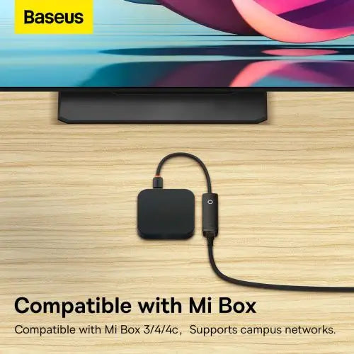 Baseus Lite Series USB-C to RJ45 network adapter 100Mbps (black) - HUB<<<Accessories<<<Основна<<<DunaXML&&&Adapters