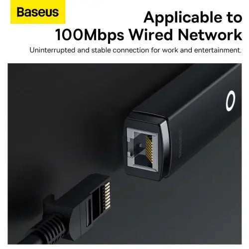 Baseus Lite Series USB-C to RJ45 network adapter 100Mbps (black) - HUB<<<Accessories<<<Основна<<<DunaXML&&&Adapters
