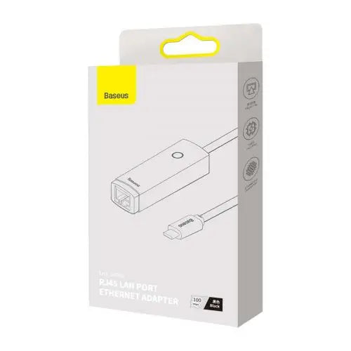 Baseus Lite Series USB-C to RJ45 network adapter 100Mbps (black) - HUB<<<Accessories<<<Основна<<<DunaXML&&&Adapters