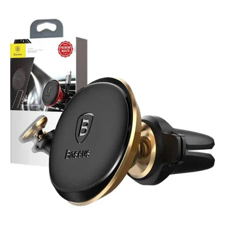 Baseus Magnetic Air Vent Car Mount Holder with cable clip Gold - Phone holders<<<Car accessories<<<InnproXML&&&Cell