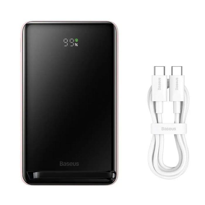 Baseus Magnetic Bracket power bank with wireless charging MagSafe 10000mAh 20W Overseas Edition pink (PPCX000204) + USB