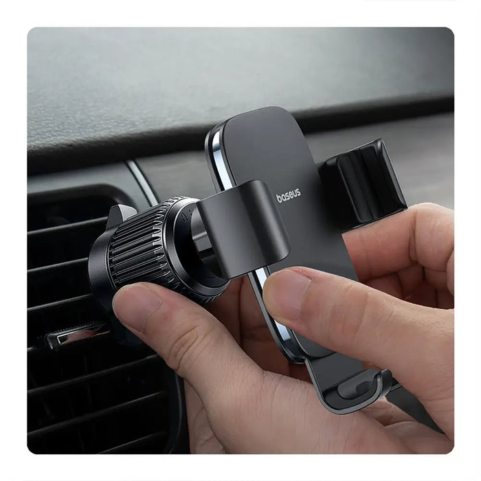 Baseus Metal Age 3 Car Phone Holder Gravity for Air Vent - Black - Cell phone holders<<<HurtelXML&&&Car