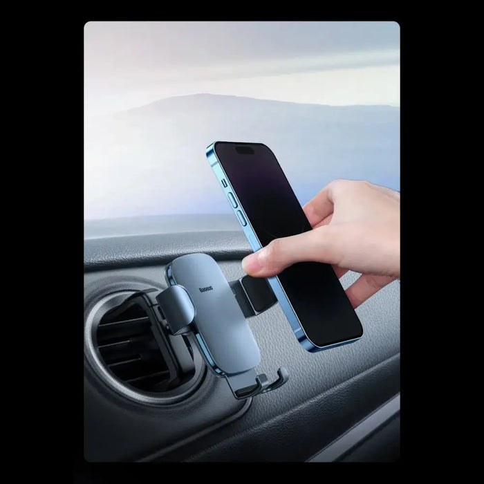 Baseus Metal Age II gravitational car phone holder to round ventilation grid (grey) - Cell phone
