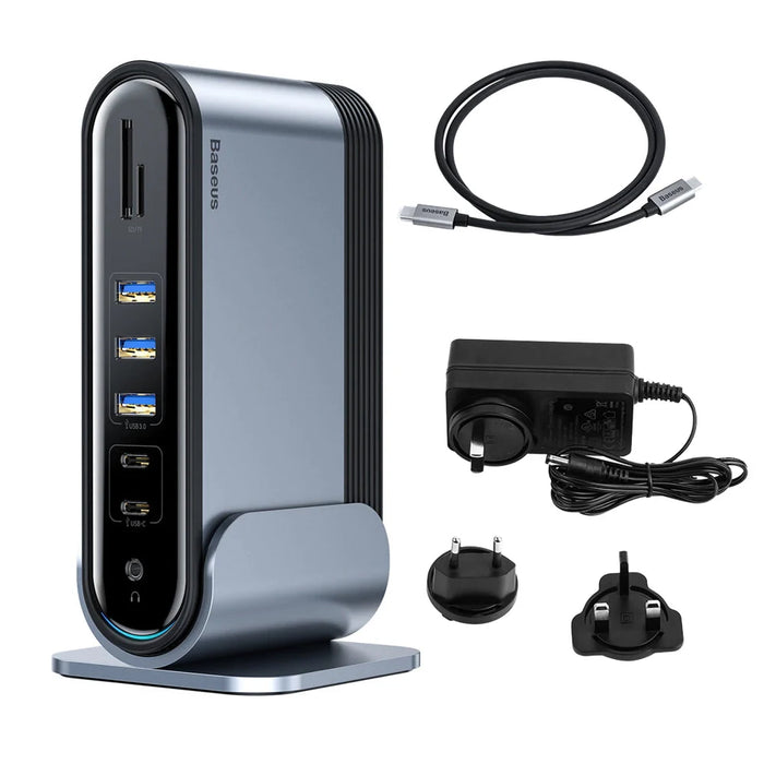 Baseus multifunctional HUB 3x USB 3.2 Gen 1 / 2x USB 2.0 / 2x USB Type C / SD and micro SD card reader / AUX / 3x HDMI