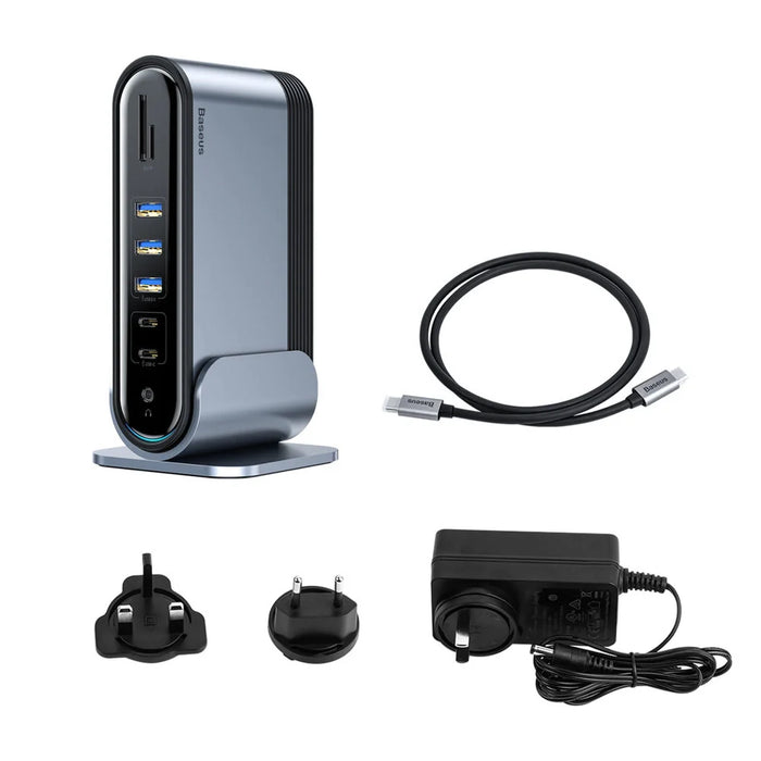 Baseus multifunctional HUB 3x USB 3.2 Gen 1 / 2x USB 2.0 / 2x USB Type C / SD and micro SD card reader / AUX / 3x HDMI