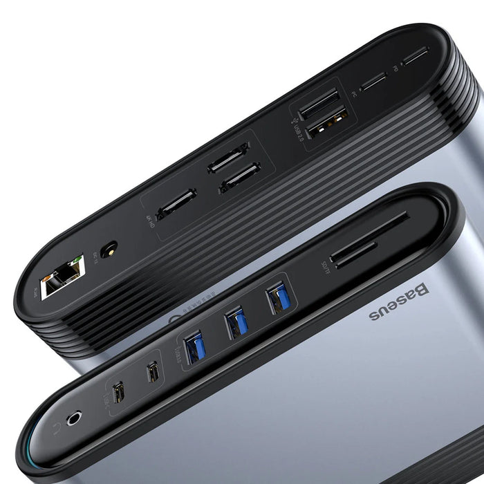 Baseus multifunctional HUB 3x USB 3.2 Gen 1 / 2x USB 2.0 / 2x USB Type C / SD and micro SD card reader / AUX / 3x HDMI