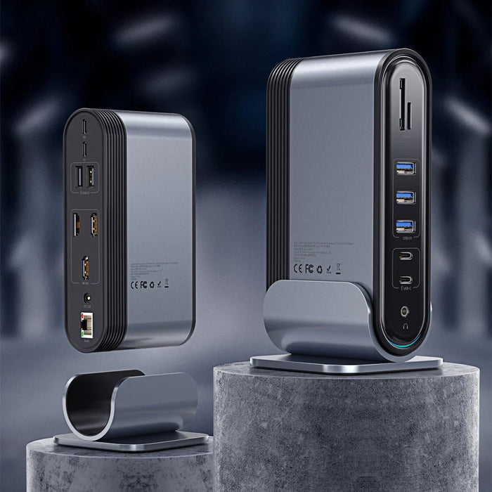 Baseus multifunctional HUB 3x USB 3.2 Gen 1 / 2x USB 2.0 / 2x USB Type C / SD and micro SD card reader / AUX / 3x HDMI