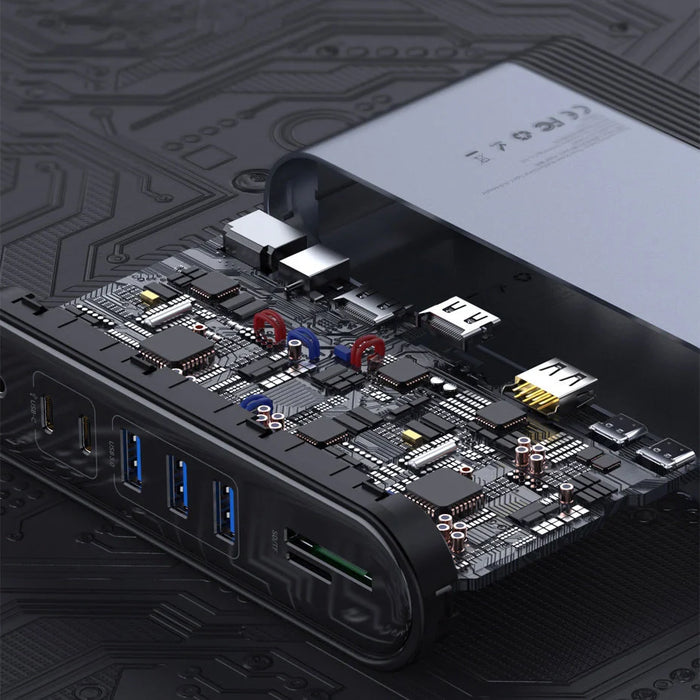 Baseus multifunctional HUB 3x USB 3.2 Gen 1 / 2x USB 2.0 / 2x USB Type C / SD and micro SD card reader / AUX / 3x HDMI