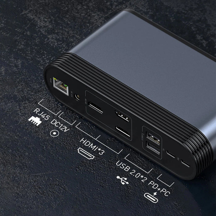 Baseus multifunctional HUB 3x USB 3.2 Gen 1 / 2x USB 2.0 / 2x USB Type C / SD and micro SD card reader / AUX / 3x HDMI