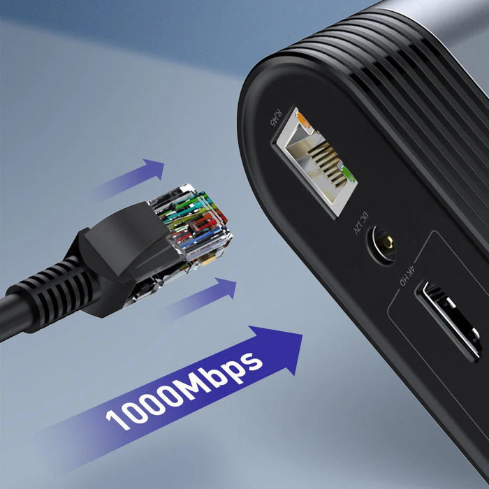 Baseus multifunctional HUB 3x USB 3.2 Gen 1 / 2x USB 2.0 / 2x USB Type C / SD and micro SD card reader / AUX / 3x HDMI