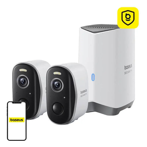 Baseus N1 Plus 2K Outdoor Camera Set (White) - IP cameras<<<Smart Home<<<InnproXML&&&Smart home<<<HurtelXML