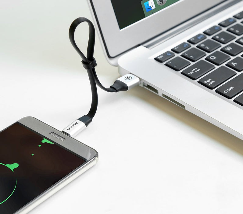 Baseus Nimble flat cable USB / USB-C cable with holder 2A 0.23M black (CATMBJ-01) - Cell phone
