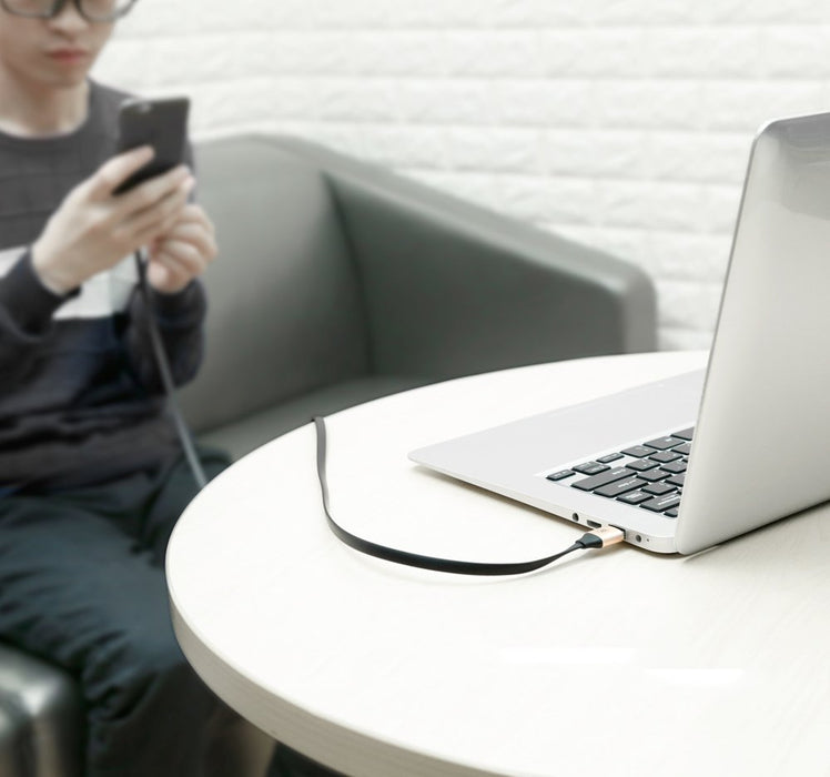 Baseus Nimble flat cable USB / USB-C cable with holder 2A 0.23M black (CATMBJ-01) - Cell phone