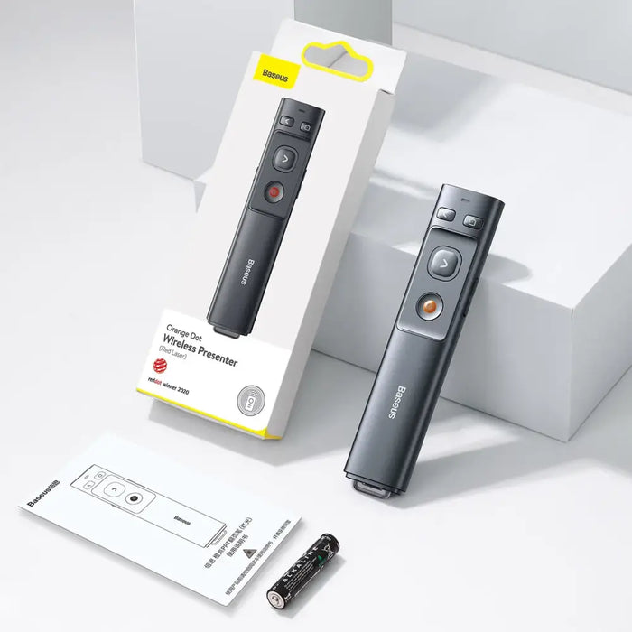 Baseus Orange Dot Multifunctional remote control for presentation with a red laser pointer - gray - Laser pointers<<<IT
