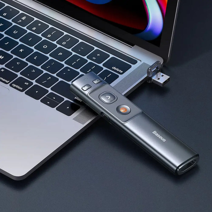 Baseus Orange Dot Multifunctional remote control for presentation with a red laser pointer - gray - Laser pointers<<<IT