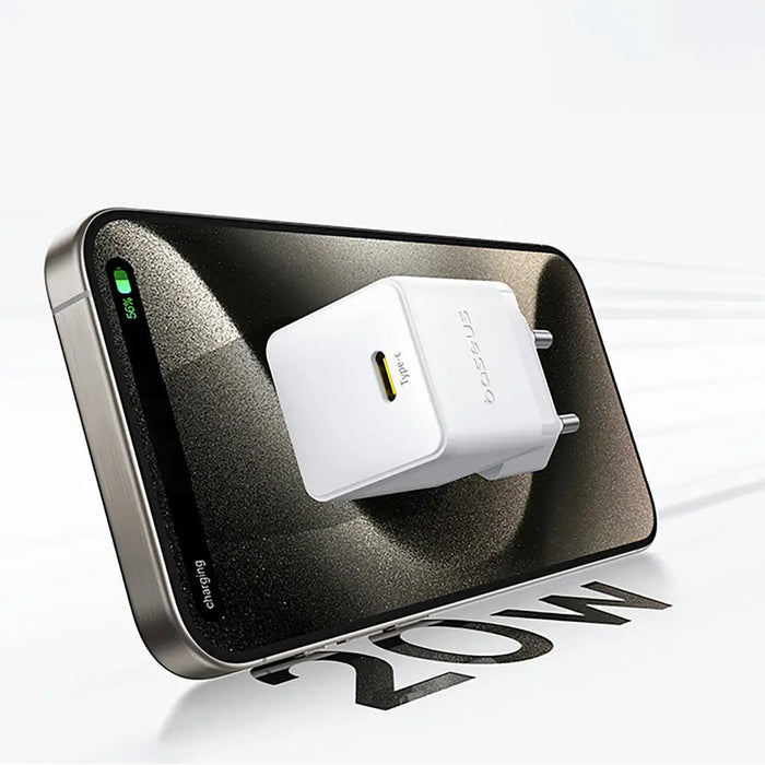 Baseus Palm 1C 20W Wall Charger (with Baseus Mini White USB-C 60W (20V/3A) 1m Cable) - White - Cell phone USB