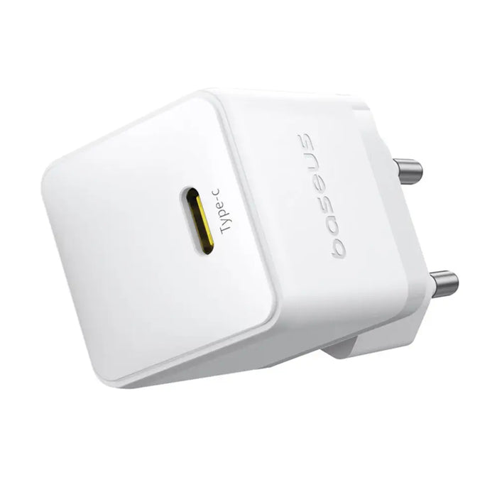 Baseus Palm 1C 20W Wall Charger (with Baseus Mini White USB-C 60W (20V/3A) 1m Cable) - White - Cell phone USB
