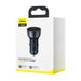 Baseus Particular Digital Display car charger with display USB + USB-C QC3.0 + PD 5A 65W (gray) - Car