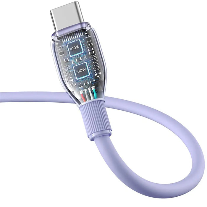 Baseus Pudding 100W USB-A - USB-C Cable 2m - Purple - Cell phone cables<<<HurtelXML