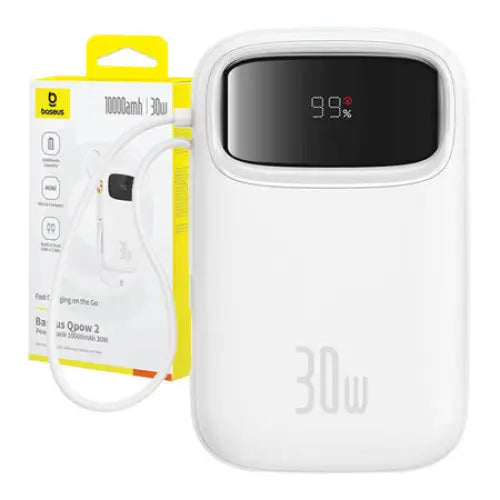 Baseus QPow 2 10000mAh 30W powerbank (white) - Powerbanks<<<GSM