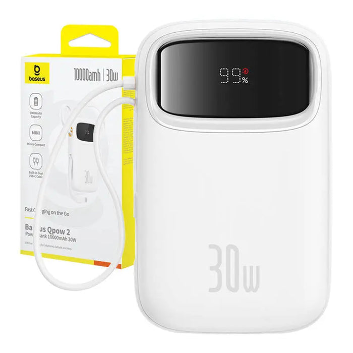 Baseus QPow 2 10000mAh 30W powerbank (white) - Powerbanks<<<GSM