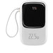 Baseus Qpow Digital Display powerbank with fast charging 20000mAh 22.5W QC/PD/SCP/FCP with built-in USB-C cable white
