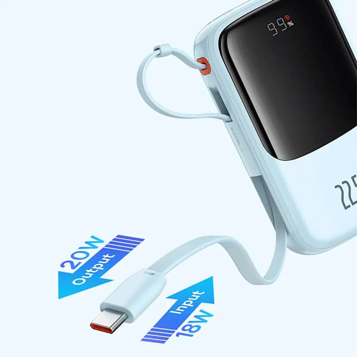 Baseus Qpow Pro+ 22.5W 10000mAh USB-C Power Bank - Blue - Powerbanks<<<HurtelXML