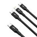 Baseus Rapid Series 3-in-1 cable USB-C For M + L + T 20W 1.5m Black - Combo Cables<<<USB cables<<<GSM