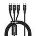 Baseus Rapid Series 3-in-1 cable USB-C For M + L + T 20W 1.5m Black - Combo Cables<<<USB cables<<<GSM