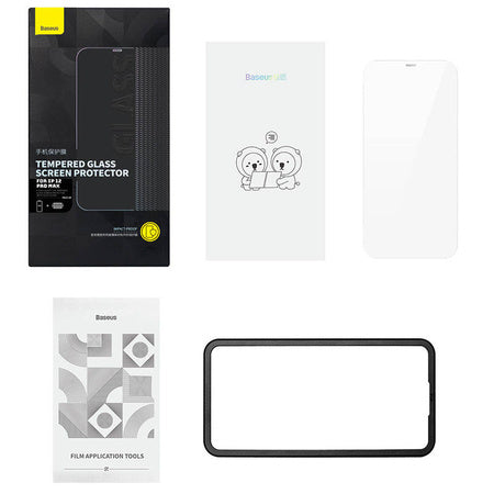 Baseus Schott HD Tempered Glass with dust filter 0.3mm for iPhone 12 Pro Max - For smartphones<<<Tempered glass