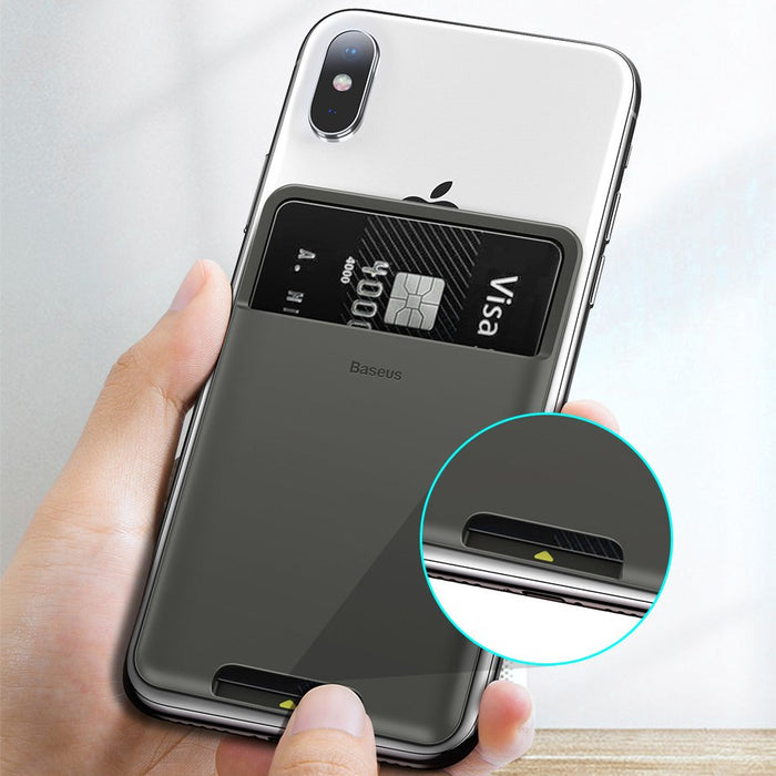 Baseus self-adhesive card case for phone documents gray (ACKD-B0G) - Cell phone cases
