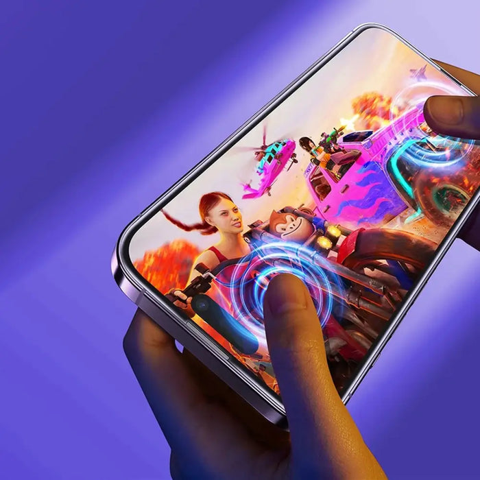 Baseus Set of 2x Tempered Glass for iPhone 14 Pro Full Screen with Speaker Cover 0.3mm + Mounting Frame - Cell phone