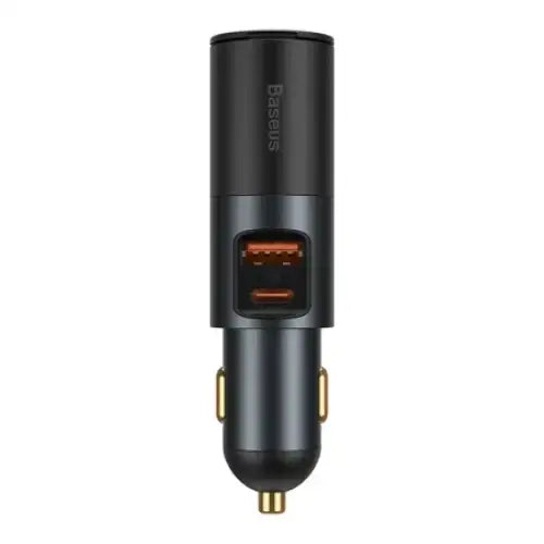 Baseus Share Together Fast Charge Car Charger with Cigarette Lighter Expansion Port 2x USB 120W (Gray) - Car
