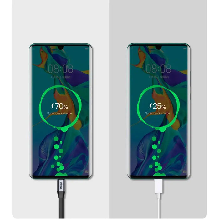Baseus Simple flat cable USB cable / USB Type C SuperCharge 5A 40W Quick Charge 3.0 QC 3.0 23cm gray (CATMBJ-BG1)
