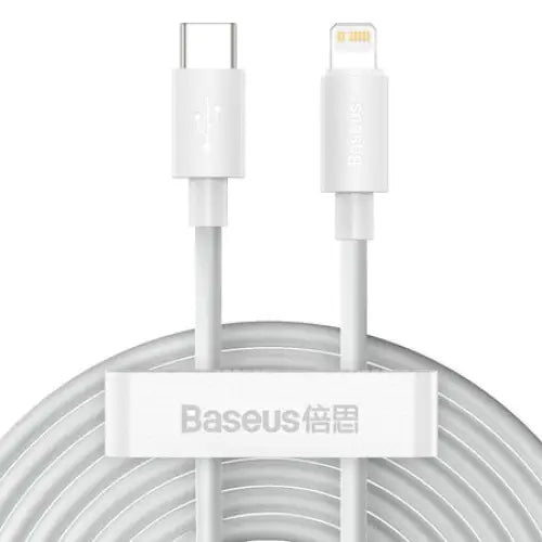 Baseus Simple Wisdom Data Cable Kit USB-C to Lightning PD 20W (2PCS/Set) 1.5m White - USB-C to Lightning<<<USB
