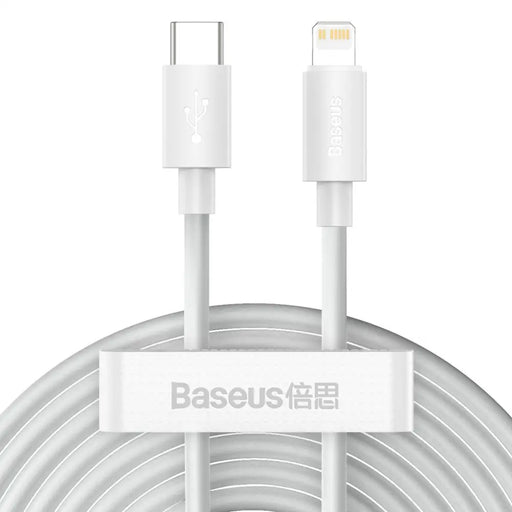 Baseus Simple Wisdom Data Cable Kit USB-C to Lightning PD 20W (2PCS/Set) 1.5m White - USB-C to Lightning<<<USB