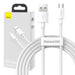 Baseus Simple Wisdom Data Cable Kit USB to Micro 2.1A (2PCS/Set) 1.5m White - USB to Micro USB<<<USB cables<<<GSM