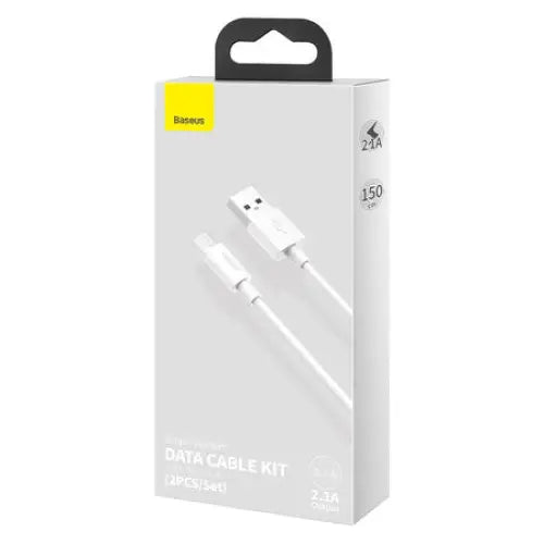 Baseus Simple Wisdom Data Cable Kit USB to Micro 2.1A (2PCS/Set) 1.5m White - USB to Micro USB<<<USB cables<<<GSM