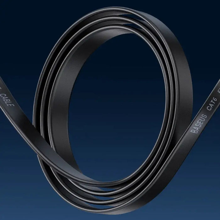 Baseus Speed Six flat network cable RJ45 1000Mbps 2m black (WKJS000101)