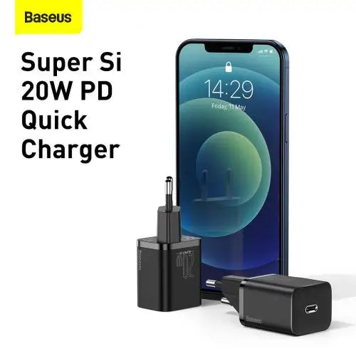 Baseus Super Si Quick Charger 1C 20W (black) - Travel Charger<<<Accessories<<<Основна<<<DunaXML&&&mains