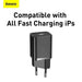 Baseus Super Si Quick Charger 1C 20W with USB-C cable for Lightning 1m (black) - Lightning