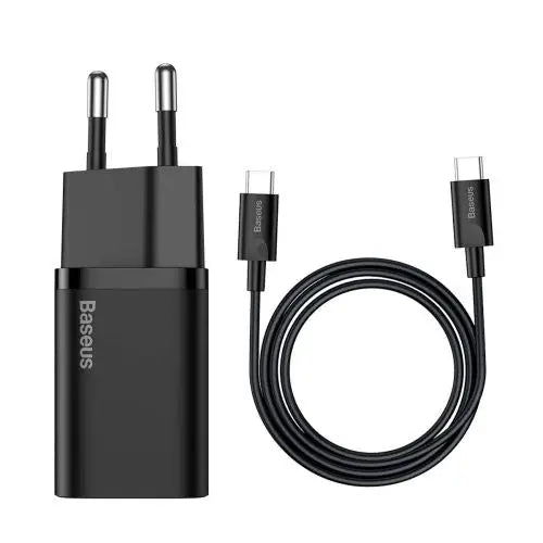Baseus Super Si Quick Charger 1C 25W with USB-C cable for USB-C 1m (black) - Travel