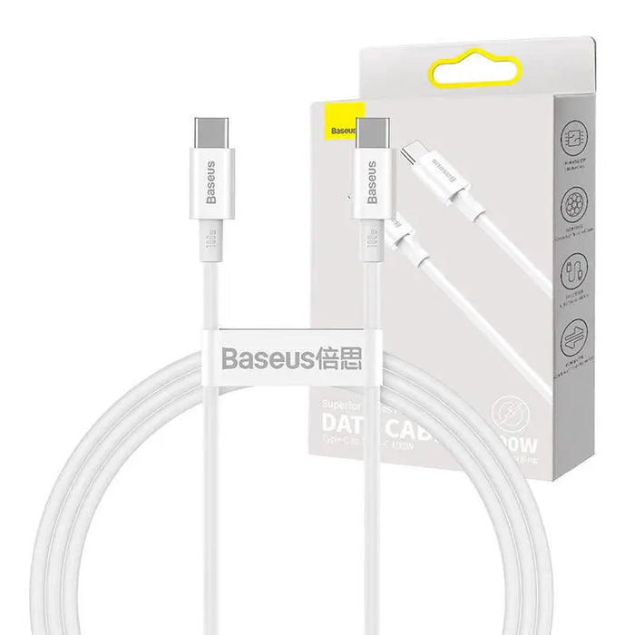 Baseus Superior Series Cable USB-C to USB-C 100W 1m (white) - USB-C to USB-C<<<USB cables<<<GSM Accessories<<<InnproXML
