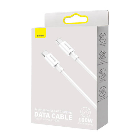 Baseus Superior Series Cable USB-C to USB-C 100W 2m (white) - USB-C to USB-C<<<USB cables<<<GSM