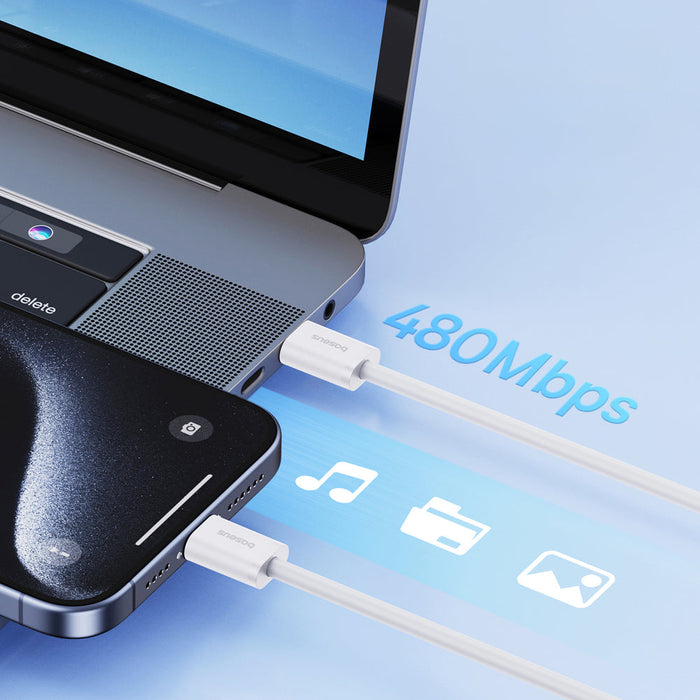 Baseus Superior Series ll USB-C - USB-C 30W 480Mb/s 2m cable - white - Cell phone cables<<<HurtelXML&&&USB