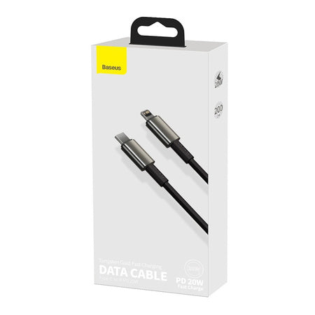 Baseus Tungsten Gold Cable Type-C to iP PD 20W 2m (black) - USB-C to Lightning<<<USB cables<<<GSM